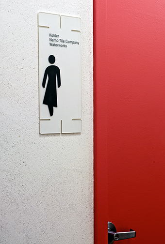 Alpha Workshops room identification panel