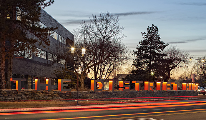 District Burlington Building Identification Signage