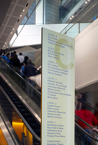 Newseum wayfinding