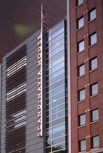 Scandinavia House building identification detail