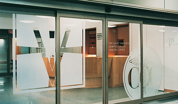 The Saint Vincents Comprehensive Cancer Center lobby entrance