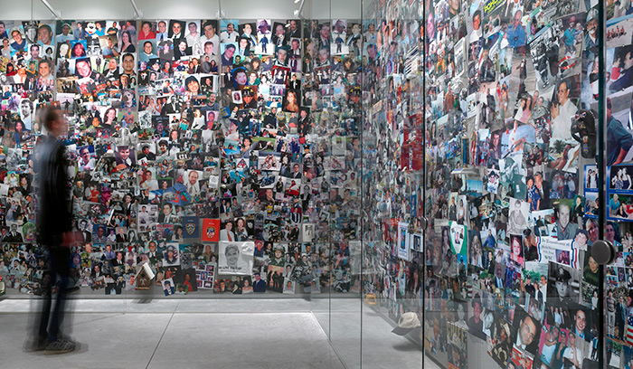 World Trade Center wall of photographs
