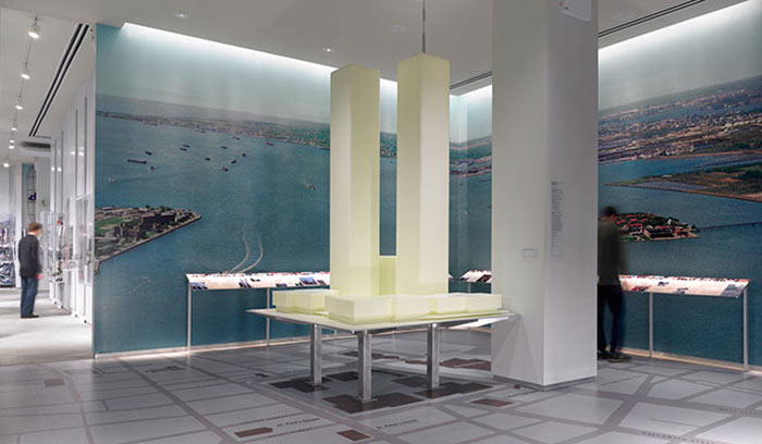 World Trade Center model mural